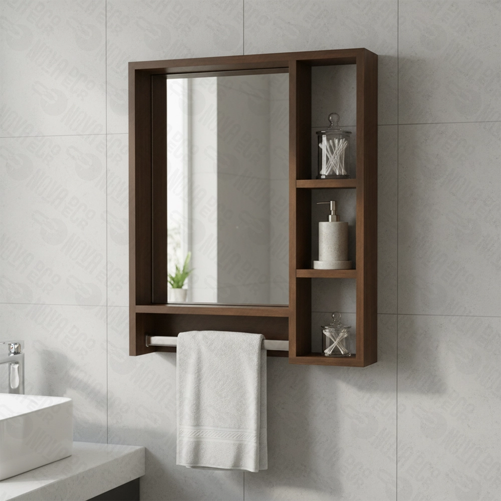 Miroir Salle de Bain Design avec Étagères Rangement 6