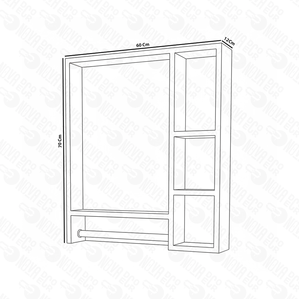 Miroir Salle de Bain Design avec Étagères Rangement